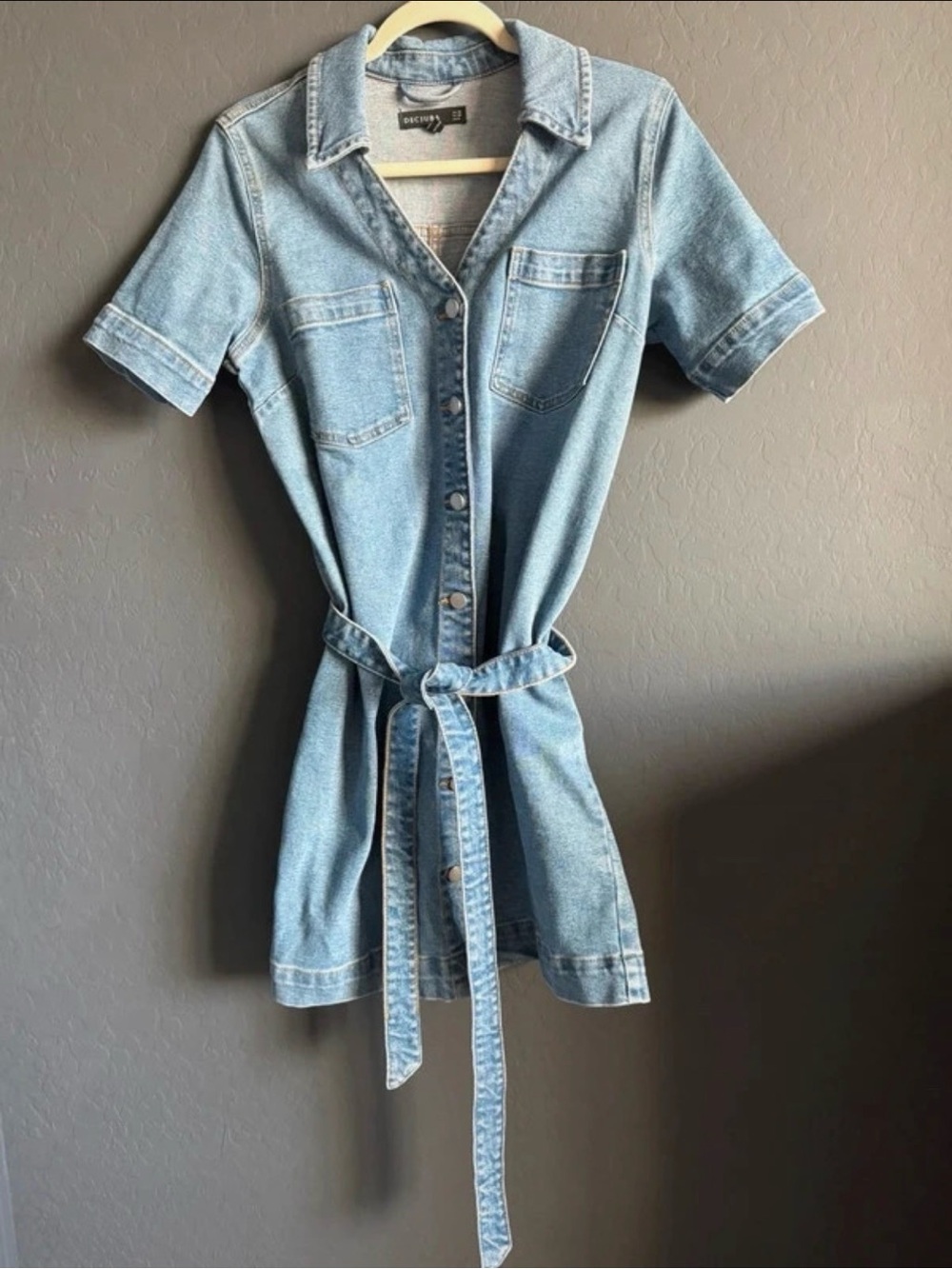Decjuba Chloe Denim Dress Bright Blue Size US 6